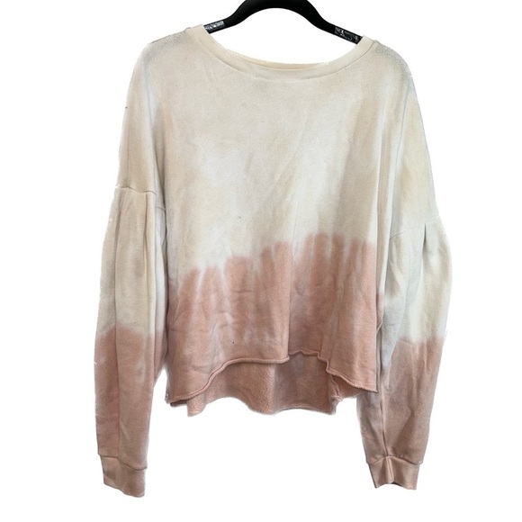 American Eagle Sweater Cropped Pullover Dolman Long Sleeves Ombre Dip Tie Die - Picture 1 of 9